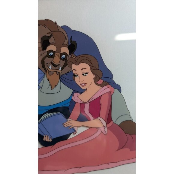 Original WALT DISNEY Beauty & Beast Cozy Couple 5000 Serigraph SeriCel Cel Cell - Picture 7 of 10